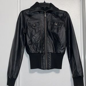 Bongo Women’s Faux Black Leather Jacket - Size : Medium (**Make An Offer)